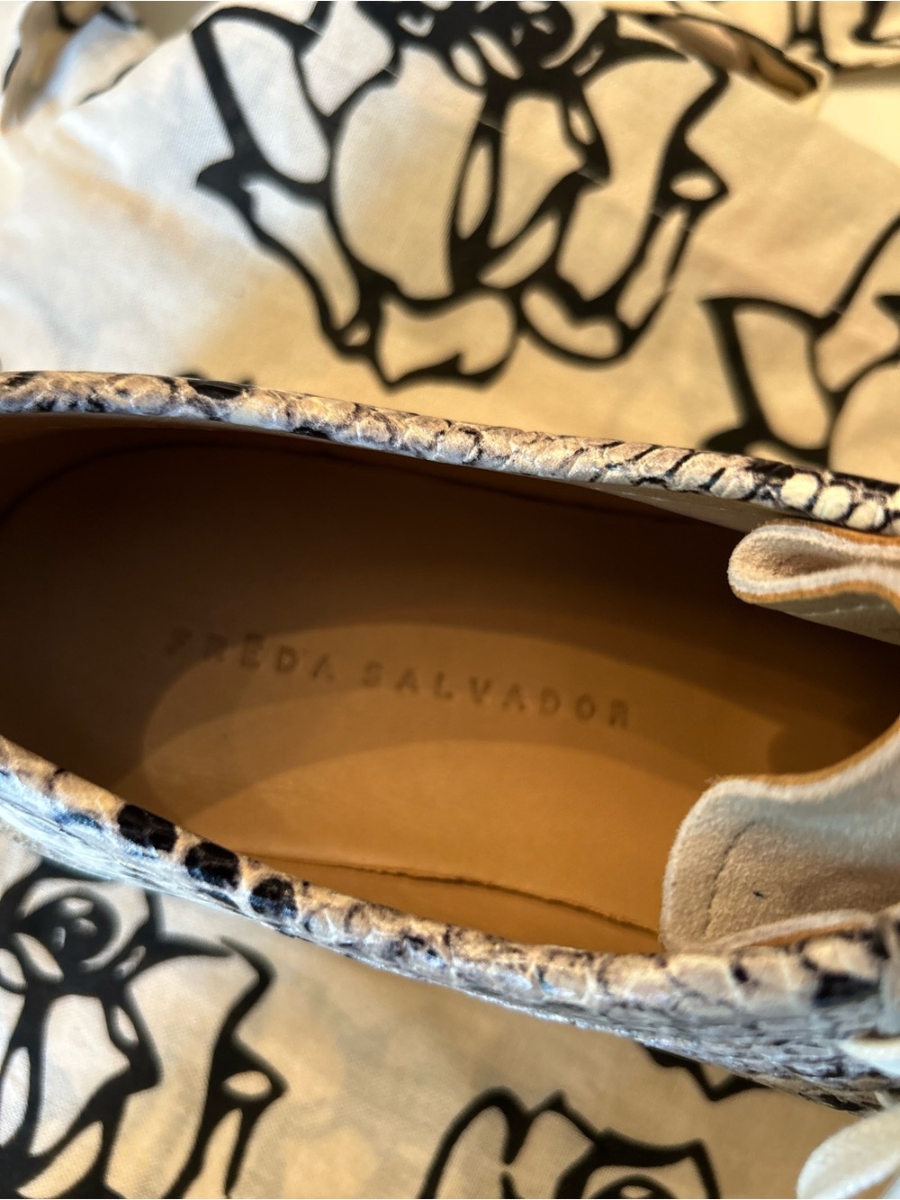 Freda Salvador Willow Lug Snakeskin Moccasin - Picture 3 of 8